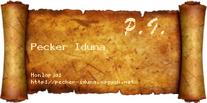 Pecker Iduna névjegykártya